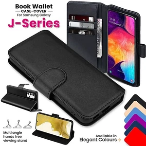 Wallet Flip Book Case For Galaxy J-Series J8,J7,J6+,J5,J4,J3, J2 Magnetic Cover - Picture 1 of 38