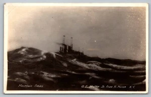 Postcard Mountain Seas Arax Studio Navy Ship E Muller Jr N Moser NY WWI RPPC - Picture 1 of 2