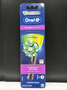 Oral-B Cross Action Max Clean Cabezales de 3 Cepillos de Repuesto - Negro - Nuevo/Sellado - Imagen 1 de 10