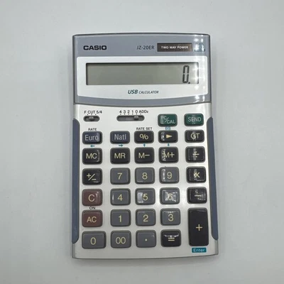 Casio JZ-20ER Desktop Printing Calculator with Power cable Fast Dispatch UK - Image 1 of 4