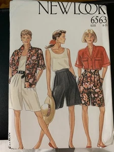 VNTG NEW LOOK #6563 WOMEN'S SUMMER SHORTS OUTFIT PATTERN EASY SIZE 8-20 - Picture 1 of 3