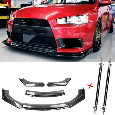 Carbon Fiber Black Front Bumper Lip Chin Spoiler For Mitsubishi galant es Body - Изображение 1 из 4