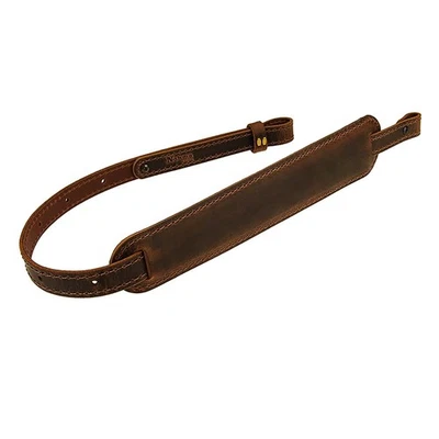 Nohma Leather_Buffalo Leather Rifle Gun Sling, Crazy Horse Brown_Amish Handmade - Image 1 of 4