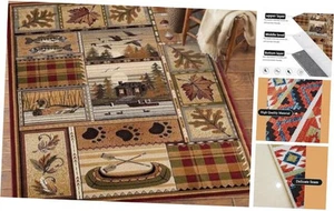 European Rustic Area Rug for Home Office Decor Lodge Cabin Rugs Non 3'X5' B001 - Picture 1 of 6