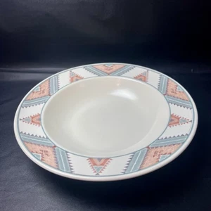 One Mikasa Intaglio CAC24 Santa Fe Southwest Aztec Rimmed Soup Bowl EUC - Picture 1 of 5