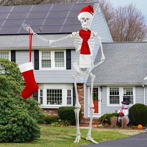 Vivantia Christmas Skeleton Costume, 12 ft Skeleton Clothes Accessories with ... - Picture 1 of 7