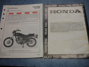 80 CM400E CM400 E HONDA FACTORY OEM ASSEMBLY SET UP MANUAL WIRING DIAGRAM - Picture 1 of 4