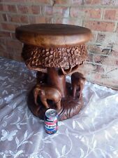 Rare Vintage Hand Carved Elephant Stool/Table. 
