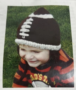 Mary Maxim Child Football Hat Kit Yarn Pattern NIP Vintage No 8776N Baby Boy - Picture 1 of 5