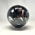 Pyromania Art Glass Studio Oregon Float 6" Signed 2009 Purple Swirl Handblown 