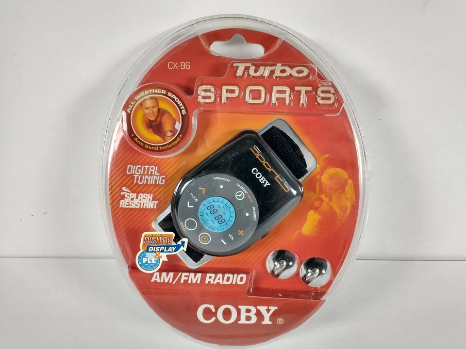 Coby Portable AM FM Digital Tuning Radio Arm Band Splash Resistant CX-96 Sealed - Image 1 of 2