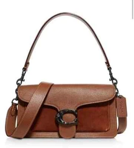 Coach Tabby Shoulder Bag 26 Pebble Leather and Suede Saddle - Picture 1 of 5
