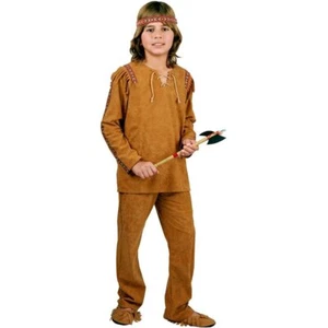 Indian Brave Native American Warrior Boy Fancy Dress Up Halloween Child Costume - Picture 1 of 4