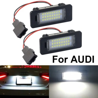 2x White 6000K 24 LED License Plate Lights For Audi A1 A3 A4 A5 S4 Q5 S5 B8 TT Foto 1 de 4