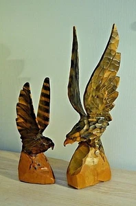 Soviet USSR Russian Vintage wooden statue statuette figurine EAGLE 2 - Picture 1 of 12
