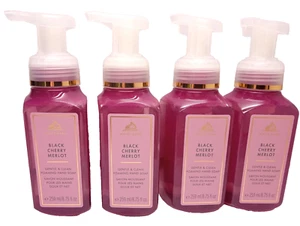 BATH AND BODY WORKS BLACK CHERRY MERLOT GENTLE CLEAN FOAMING HAND SOAP SET OF 4 - Picture 1 of 2