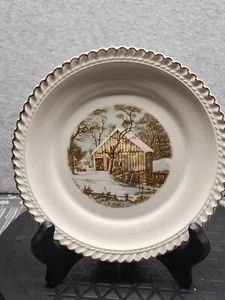 Vintage Harkerware 6” Plate "The Old Homestead In Winter" Currrier & Ives - Picture 1 of 4