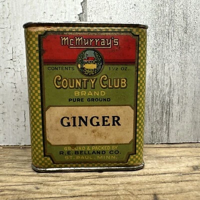 Vintage McMurrrays Spice Tin  Ginger RE Belllands Co St Paul MN Advertising - Image 1 of 4