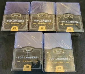 "Paquetes de 5 nuevos cargadores superiores sellados cartón dorado cargadores superiores tarjetas coleccionables 3"" x 4" - Imagen 1 de 4