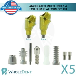 5x Angulated Multi Unit 30° 1.4mm Slim Abutment Attachment Kit Int Hex 2.0mm - Picture 1 of 9