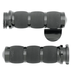 Empuñaduras de 3 anillos Avon Air negras acolchadas con Throttle Boss 2008 y Harley Touring - Imagen 1 de 1