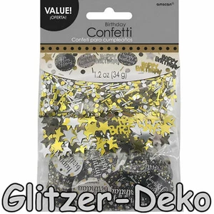 1000x HAPPY BIRTHDAY KONFETTI - Gold Silber Deko Tischdeko Geburtstag Party - Bild 1 von 4