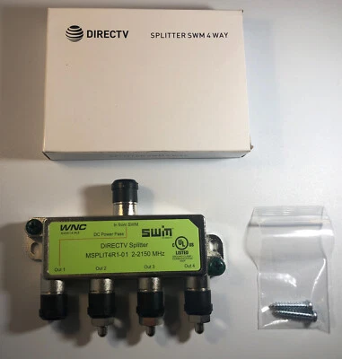 DirecTV MSPLIT4R1-01 4-way WNC SWIM Splitter DTV Direct 4Way SWS14-R3-NEW-SHIP24 - Image 1 of 4