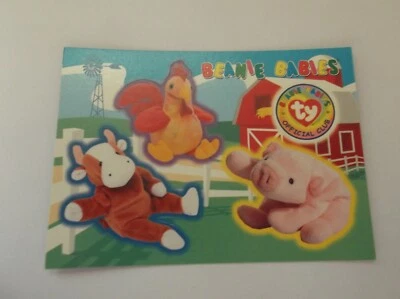 Ty Beanie Babies Official Club "THE BARNYARD" #4 Sticker Trading Card 1999 - Image 1 of 2