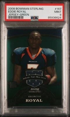 Eddie Royal - 2008 Bowman Sterling Jersey Green   PSA 9   #105/299 - Image 1 of 2