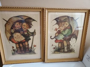 PAIR OF VINTAGE HUMMEL PRINTS FRAMED - Picture 1 of 6