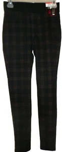New Juniors Small 3-5 Ponte Jeggings No Boundaries Black Plaid Mid-Rise - Picture 1 of 2
