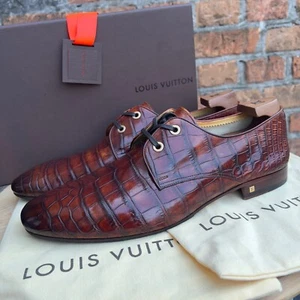 RARE Louis Vuitton Derby Alligator Crocodile Brown Leather 11 LV or 12 US 45 EUR - Picture 1 of 13