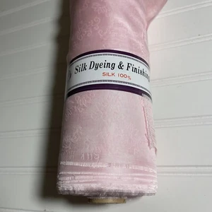 SILK, PINK FABRIC 5 Yards x 21 Inches Wide or 180 Inches x 21 Wide - Picture 1 of 13