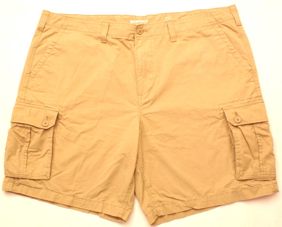 PANTALONES CORTOS CARGO SONOMA GRANDES PARA HOMBRE CORTE RELAJADO CAQUI, TALLA REAL 46 (etiqueta talla 48) Foto 1 de 2