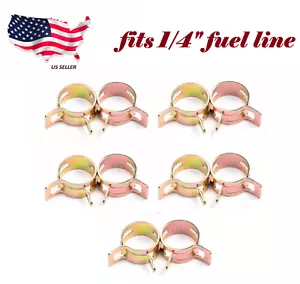 10 pezzi clip a molla 1/4" morsetto per tubo carburante adatto per tubo flessibile linea carburante 1/4 di pollice ID = 12 mm - Foto 1 di 1