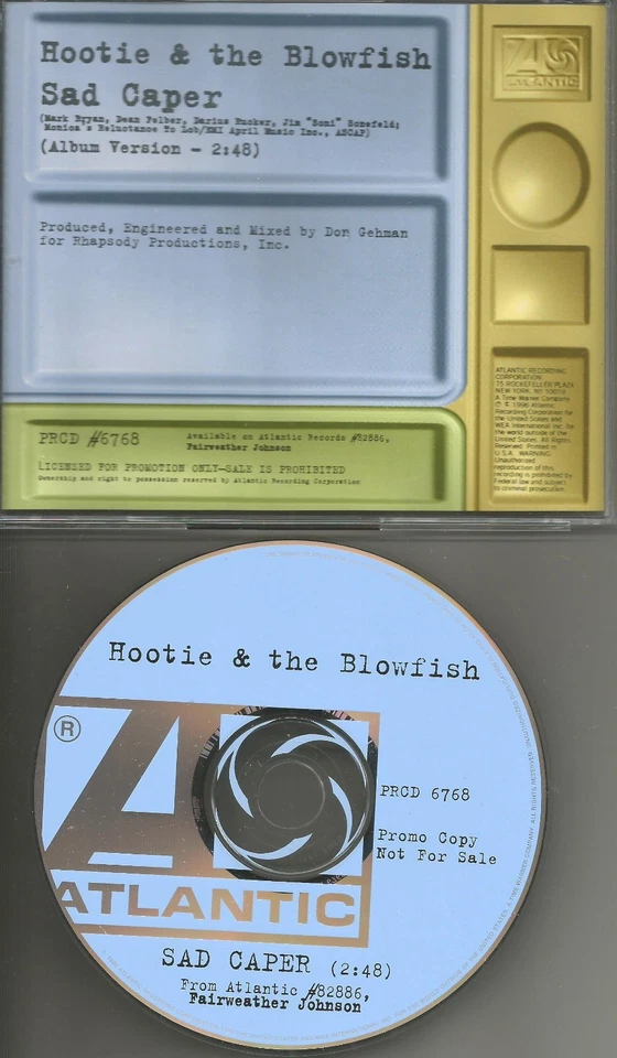 Darius Rucker HOOTIE & THE BLOWFISH Sad Caper 1995 USA PROMO DJ CD Single and Foto 1 de 1