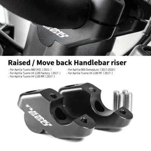 Handlebar Riser Clamp Extend Adapter For Aprilia Tuono 660 V4 900 Dorsoduro 17- - Picture 1 of 15