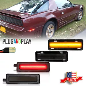 4x Smoke LED Front & Rear Side Marker Lights For 82-92 Pontiac Trans Am Firebird - Picture 1 of 12