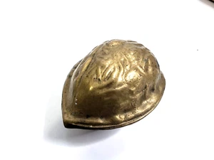 Vintage Nutcracker Walnut Shaped Heavy Decorative Solid Brass - Picture 1 of 7