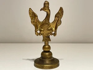 VINTAGE RARE NICE  BRONZE OR BRASS FIGURE OF IMPERIAL EAGLE WITH CROWN AND STAND - Picture 1 of 9