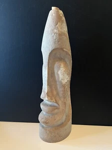 1958 M.H. Strikow LA Art Porcelain Kahlua Bottle Decanter Moai Tiki 12" Almond - Picture 1 of 14