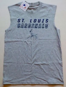 ST. LOUIS CARDINALS MLB MUSCLE T SHIRT TANK TOP MENS M L XL 2X GRAY COTTON BLEND - Picture 1 of 1