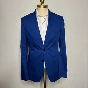 EXPRESS Photographer Fitted Blue Blazer Mens Size 38 Regular Two Button - Picture 1 of 5