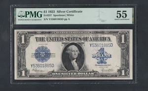 BEAUTIFUL AU PMG 55 $1 LARGE SILVER CERTIFICATE - Picture 1 of 2