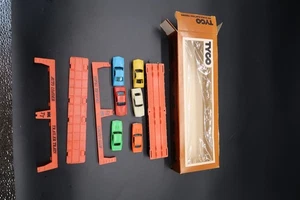 Vtg TYCO Auto Loader Trailer Train Car w/ Six Cars Original Box - Picture 1 of 12
