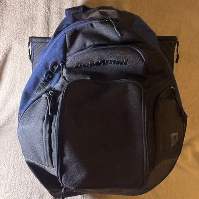 DeMarini 棒球垒球两 (2) 双球袋背包黑色蓝色设备 — 第 1/4 张图片