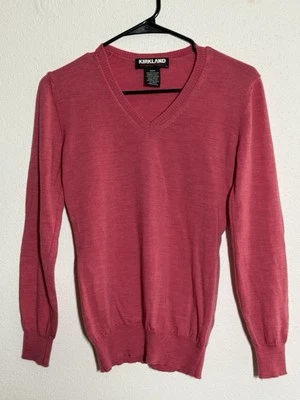Vintage Kirkland Merino Wool Knit Sweater Womens Large Pullover VNeck Made Italy - Image 1 of 4