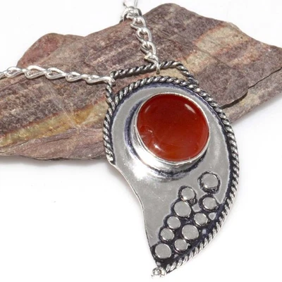 Impresionante Collar Cornalina Chapado en Plata 925 17" Diseño Premium MJ Foto 1 de 3