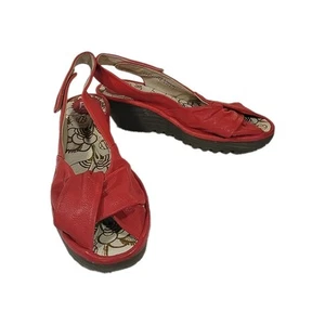 Fly London Yakin Slingback Keilabsatz Sandalen Leder Rot Leder 41 EUR 10  - Bild 1 von 10