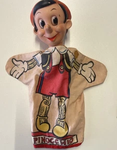 Vintage 50er Jahre GUND Disney Pinocchio Handpuppe Gummikopf Stoffkörper - Bild 1 von 12